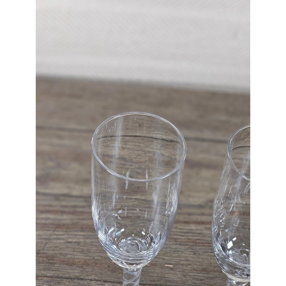 Set 2 Vintage Cordial Glasses Twisted Stem Clear Stemware 9.5 In - Picture 13 of 16